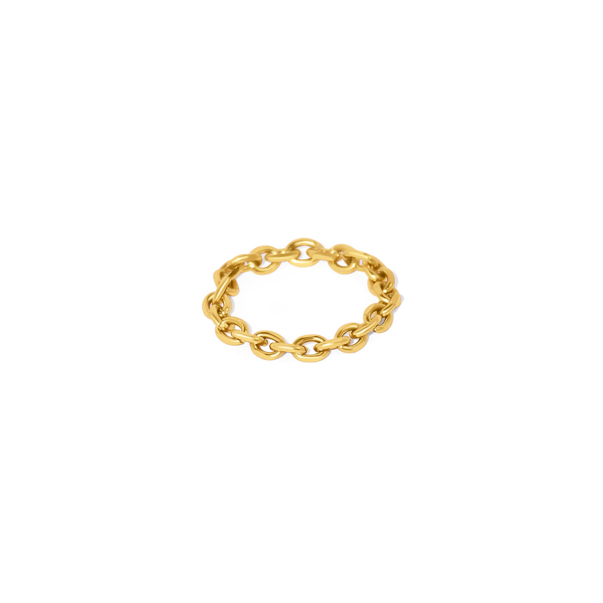 Zarter Kettenring aus poliertem, goldfarben vergoldetem 14k Edelstahl.